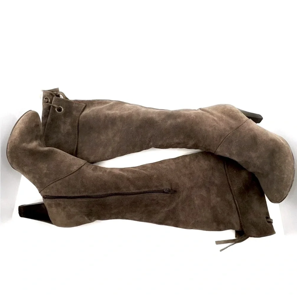 Lavorazione Artigiana Suede Over‎ Knee Boots 39 ITALY BOHO HIPPIE PEASANT 8